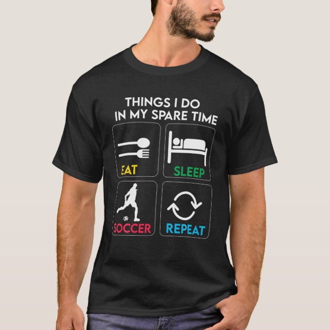 Camiseta Cosas Que Hago En Mi Tiempo De Reserva Comer Sueño (Anverso)
