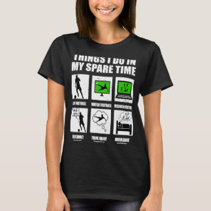 Camiseta Cosas que hago en mi tiempo libre Fútbol negro
