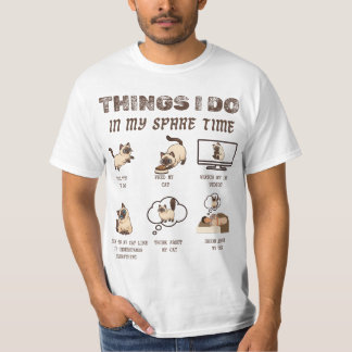 Camiseta Cosas que Hago en mi Tiempo Libre Gato Divertido