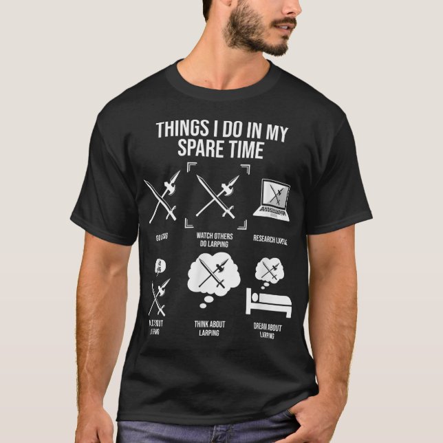 Camiseta Cosas que hago en mi tiempo libre  Larping diverti (Anverso)