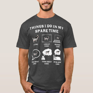 Camiseta Cosas Que Hago En Mi Tiempo Libre Vacas Agricultor