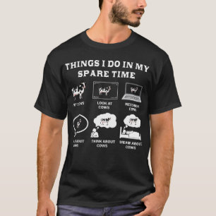 Camiseta Cosas que hago en mi tiempo libre vaquero vacas