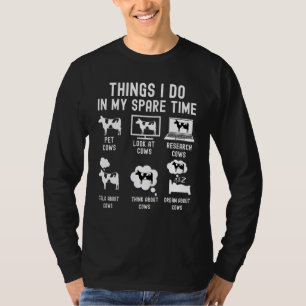 Camiseta Cosas que hago en mi tiempo libre vaquero vacas li