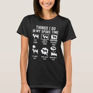 Camiseta Cosas que hago en mi tiempo libre vaquero vacas va