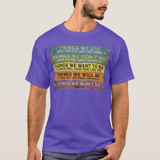 Camiseta Cosas que Hicimos No Queremos Vintage Retro f