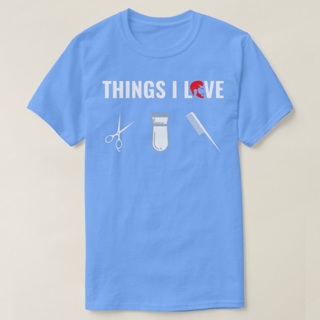 Camiseta Cosas Que Me Encantan La Peluquería Y El Barber (Diseño del anverso)