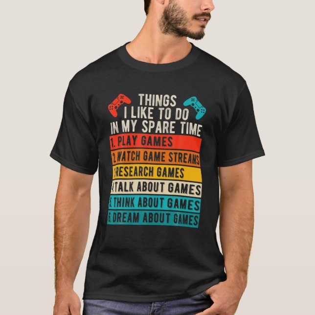 Camiseta Cosas Que Me Gusta Hacer En Mi Tiempo Libre - Juga (Anverso)