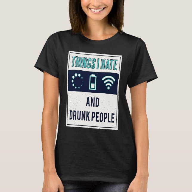 Camiseta Cosas que odio a la gente nerd y borracha programa (Anverso)