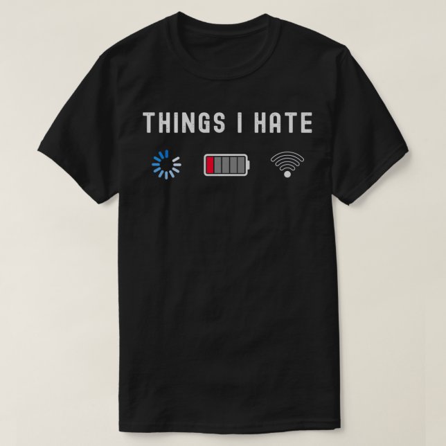 Camiseta Cosas que odio a programador informático Nerd Doy  (Diseño del anverso)