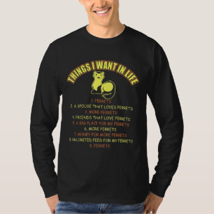 Camiseta Cosas Que Quiero En La Vida Ferretes Mascotas