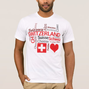 Camiseta Cosas suizas preferidas - amor Suiza de I