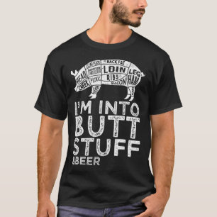 Camiseta Cosas Y Cervezas De Cerdo Cortan Chistes Bbq A
