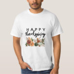 Camiseta cosecha de calabaza acuarela feliz acción de graci<br><div class="desc">Felices vacaciones de Acción de Gracias con diseño de calabazas florales acuáticas de otoño.</div>