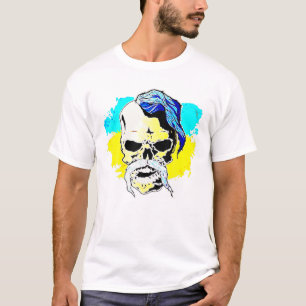 Camiseta Cosecha de cráneo de bandera ucraniana perfecta pa