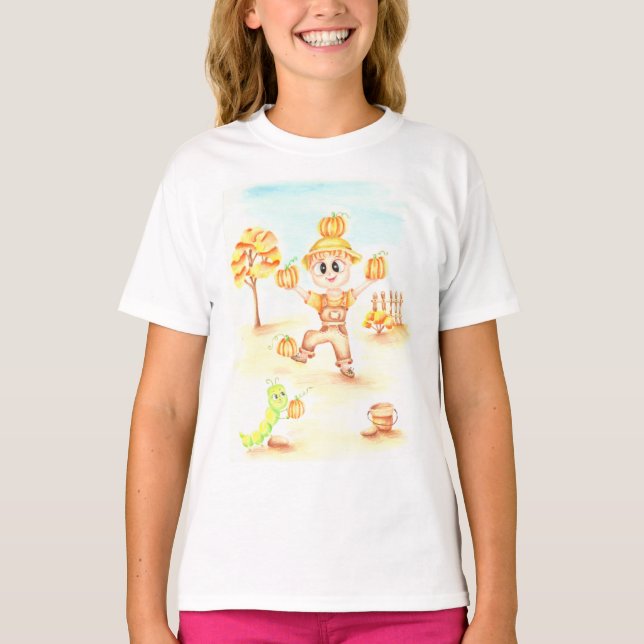 Camiseta Cosecha de moras niño de jengibre (Anverso)