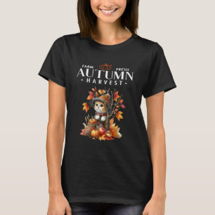 Camiseta Cosecha de otoño fresca de granja Gato de bosque m