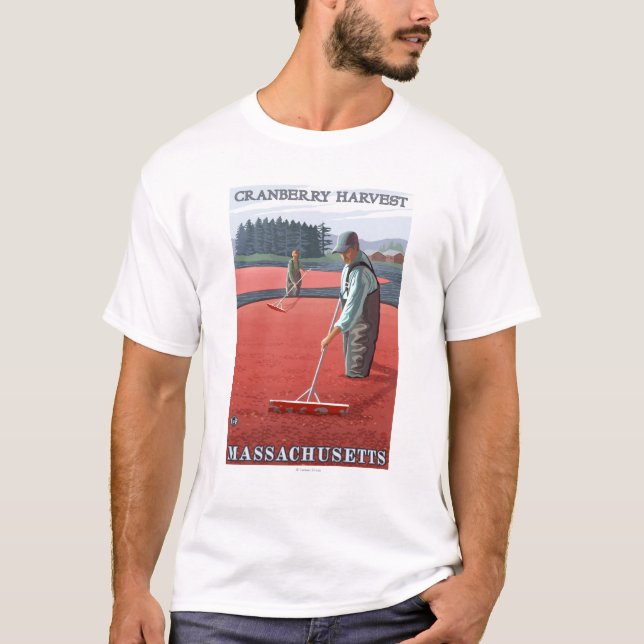 Camiseta Cosecha del pantano de MassachusettsCranberry (Anverso)