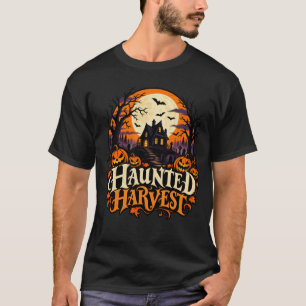 Camiseta Cosecha Embrujada Vintage Calabaza de Halloween Em