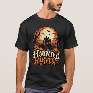 Camiseta Cosecha Embrujada Vintage Calabaza de Halloween Em