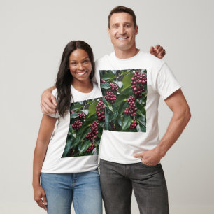 Camiseta **"Cosecha en flor: granos de café en el árbol"**