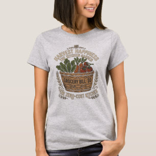 Camiseta Cosecha Felicidad Jardín de Cocina de Costo Cero