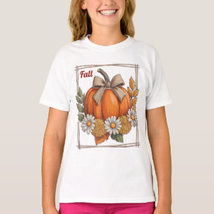 Camiseta Cosecha Rústica Calabaza Margaritas Crisantemos Ot