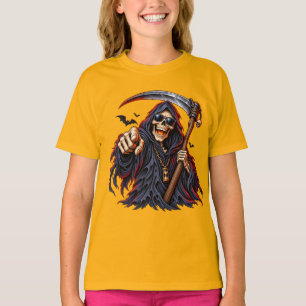 Camiseta Cosechador Sombrio de Halloween – Calavera con Gua