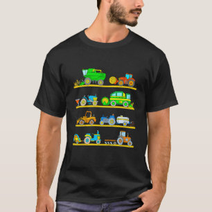 Camiseta Cosechadora De Vehículos De Granja Para Niños Trac