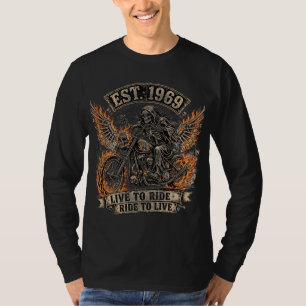 Camiseta Cosechadora Fantasma Motociclista ,Vive para Condu