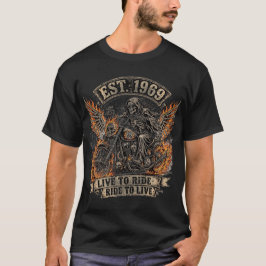 Camiseta Cosechadora Fantasma Motociclista ,Vive para Condu