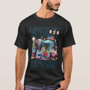 Camiseta Coser Divertido Costura Bordado Floral Bonito Cosa