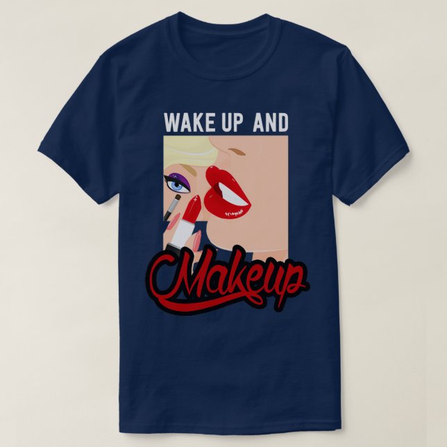 Camiseta Cosméticos de lápiz labial maquillaje labios maqui (Diseño del anverso)