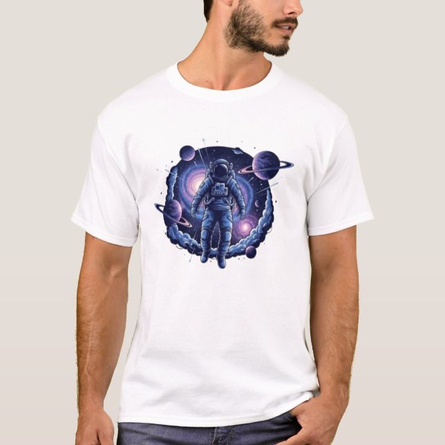 Camiseta Cosmic Astronaut T-Shirt | Surreal Galaxy Space  (Anverso)