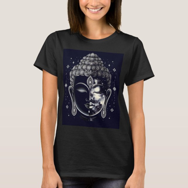 Camiseta Cosmic Buddha Mind - Zen Nebula Enlightenment Spir (Anverso)