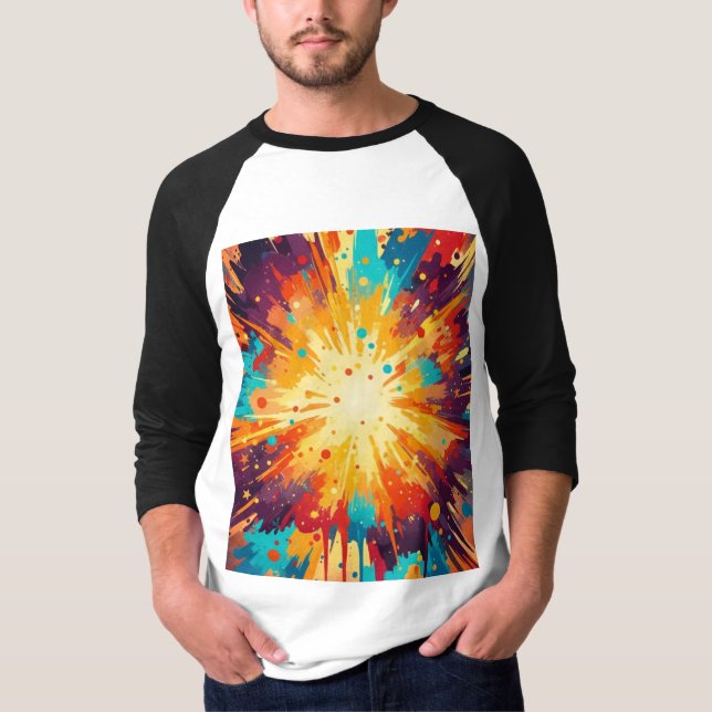 Camiseta Cosmic Burst Abstract Splatter Art (Anverso)
