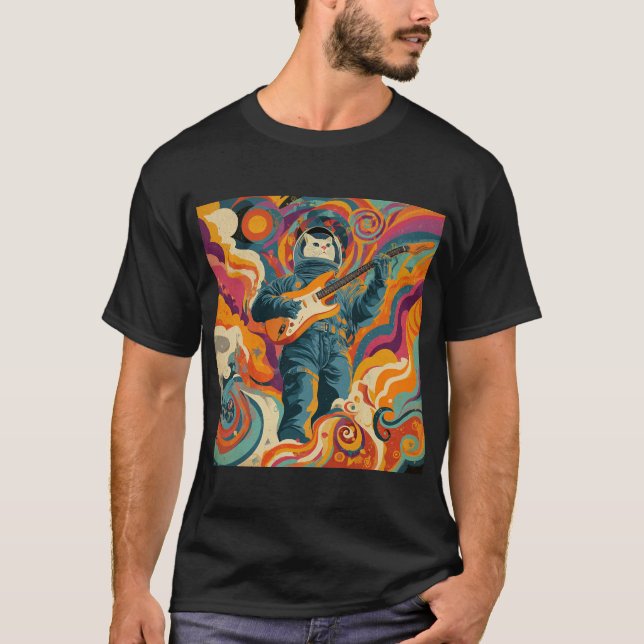 Camiseta Cosmic Cat Guitarist (Anverso)