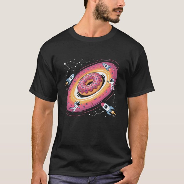 Camiseta Cosmic Donut Space Black Hole Funny Rocket Sci-Fi (Anverso)