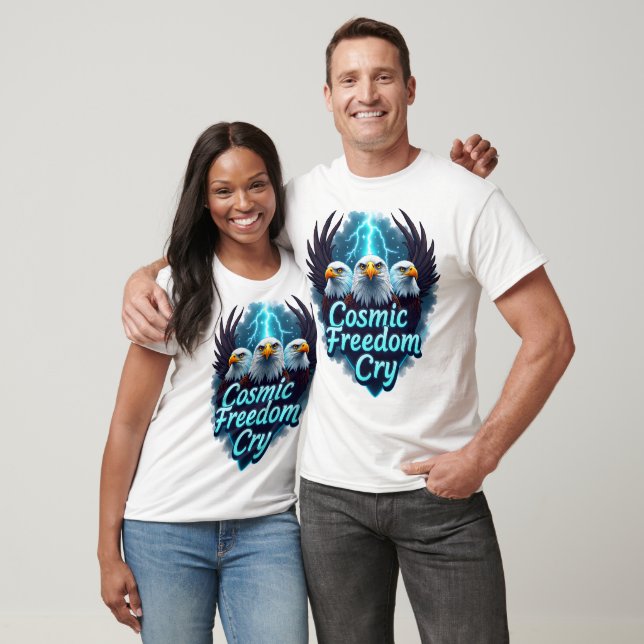 Camiseta Cosmic Freedom Cry — Triple Eagle Lightning Tee (Unisexo)