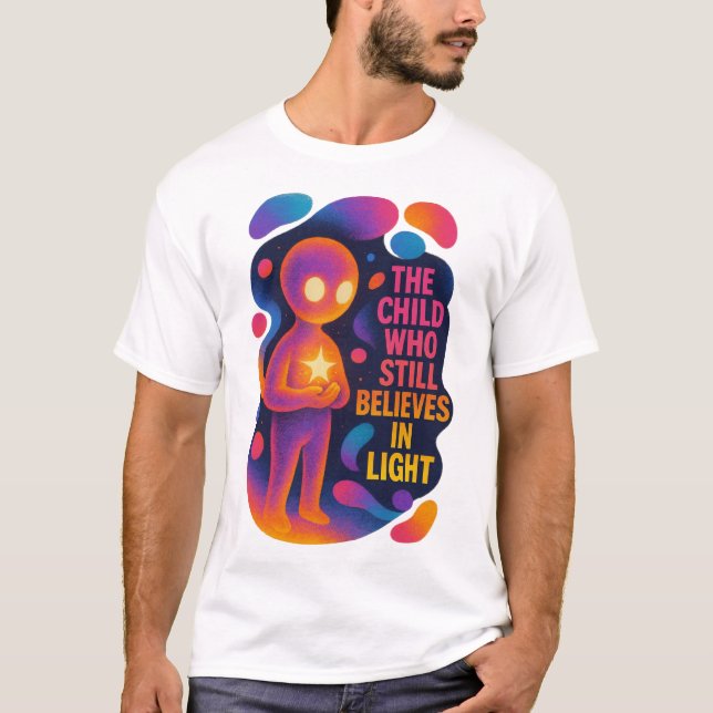 Camiseta Cosmic Glow Character & Inspirational Art (Anverso)