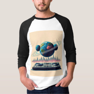 Camiseta Cosmic late con ranura galáctica de paisajes celes