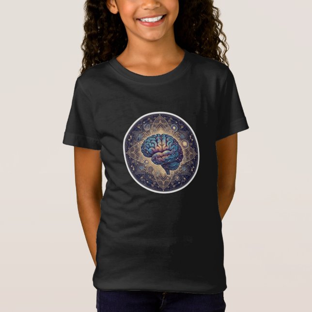 Camiseta Cosmic Mind Mandala – Abstract Brain Art (Anverso)