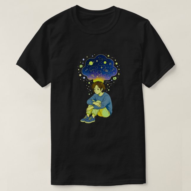 Camiseta Cosmic Overthinking • Spiritual Mind Overflow (Diseño del anverso)