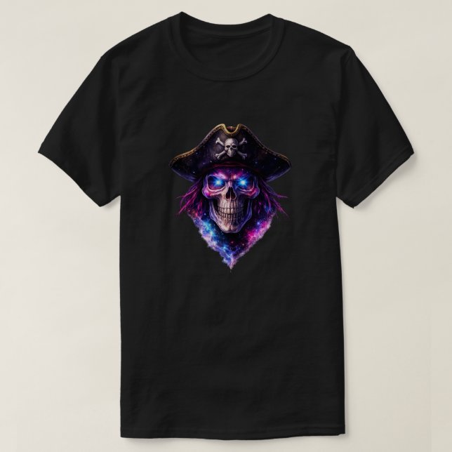 Camiseta Cosmic Pirate Skull Galaxy Graphic T-Shirt (Diseño del anverso)