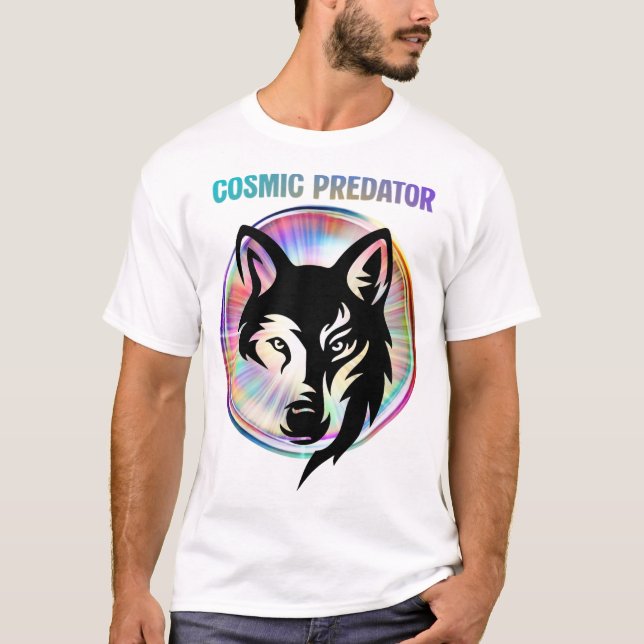 Camiseta Cosmic Predator Nebula Wolf (Anverso)