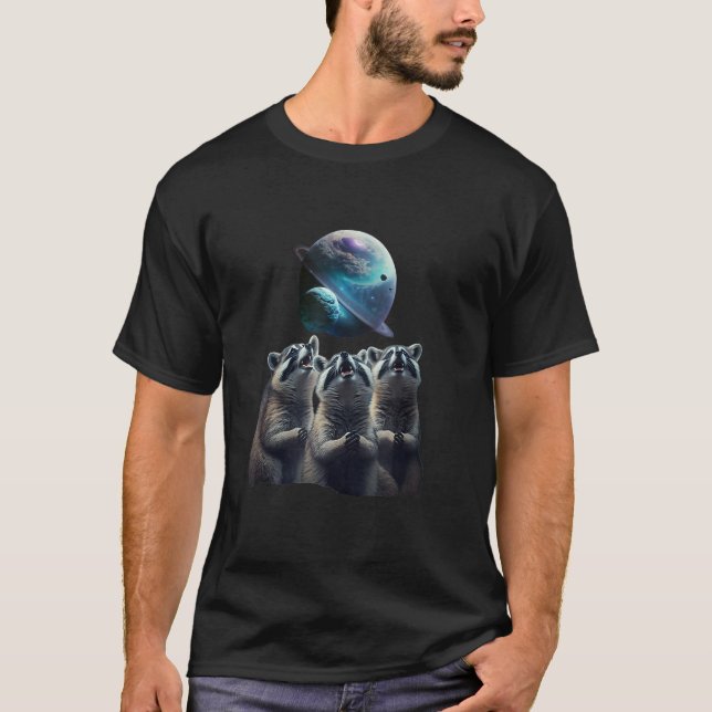 Camiseta Cosmic Raccoon Trio (Anverso)