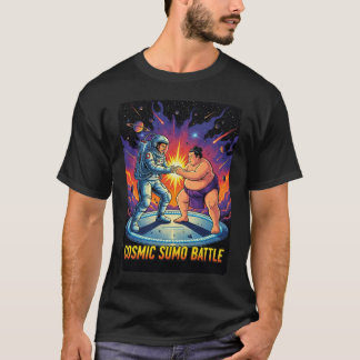 Camiseta Cosmic Sumo Showdown - Retro 80s Sci-Fi Wrestling
