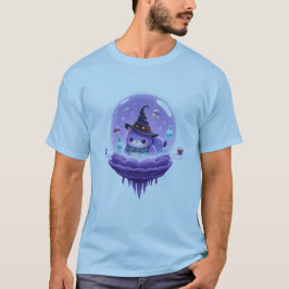 Camiseta Cosmic Witch Cat Crystal Ball Kawaii Magic Tee