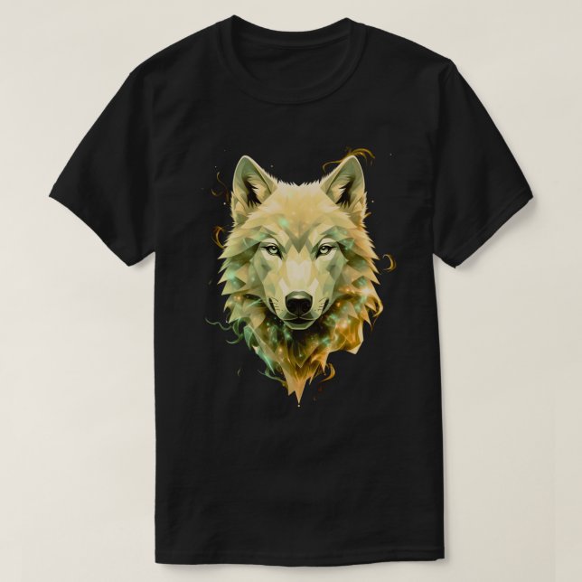 Camiseta Cosmic Wolf Geometric Mystical Animal Art (Diseño del anverso)