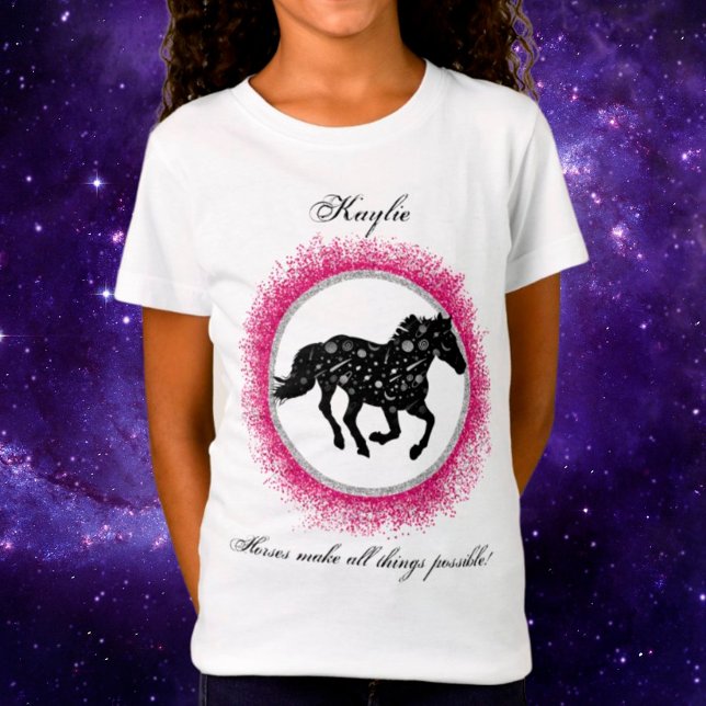 Camiseta cósmica negra y blanca para caballos (Subido por el creador)