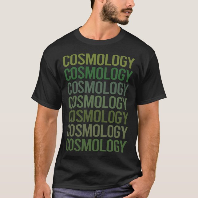 Camiseta Cosmología del texto verde (Anverso)